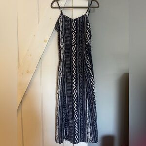 SHEIN Black and White Geometric Maxi Dress